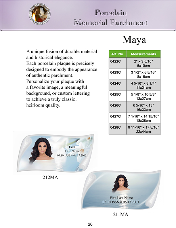 Porcelain Memorial Parchment Maya